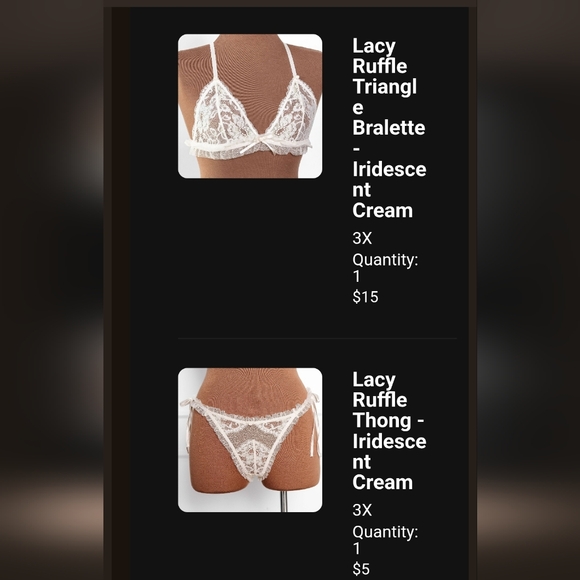 Cream Lace Bralette And Thong Set - Picture 2 of 2